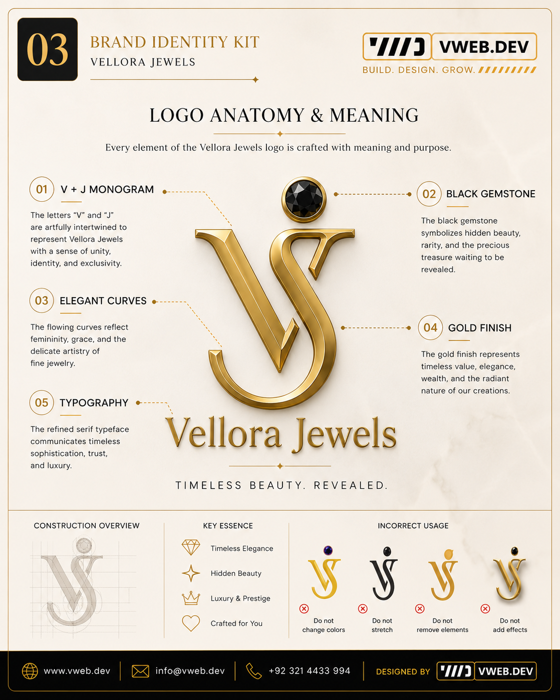 Vellora Jewels Identity — A monogram with meaning