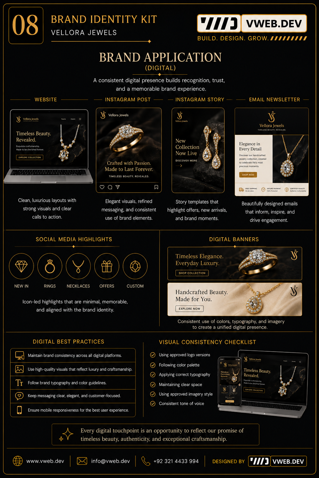 Vellora Jewels Identity — A connected digital presence