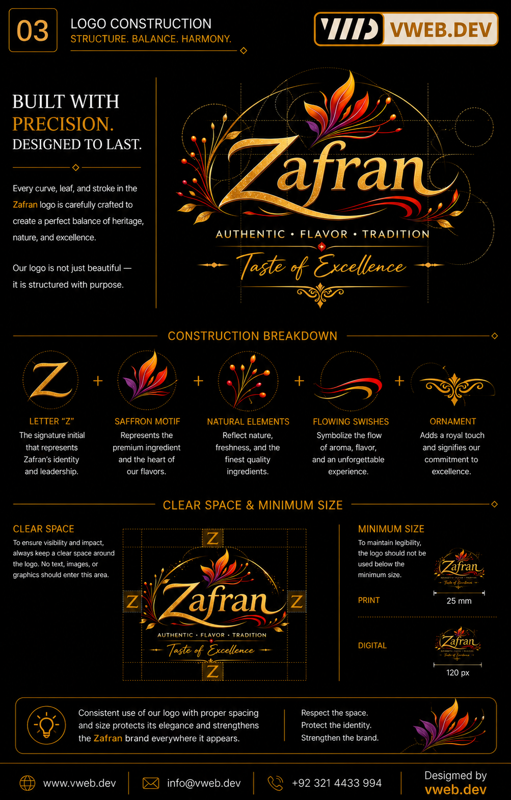 Zafran Brand Identity — Structure, balance and harmony