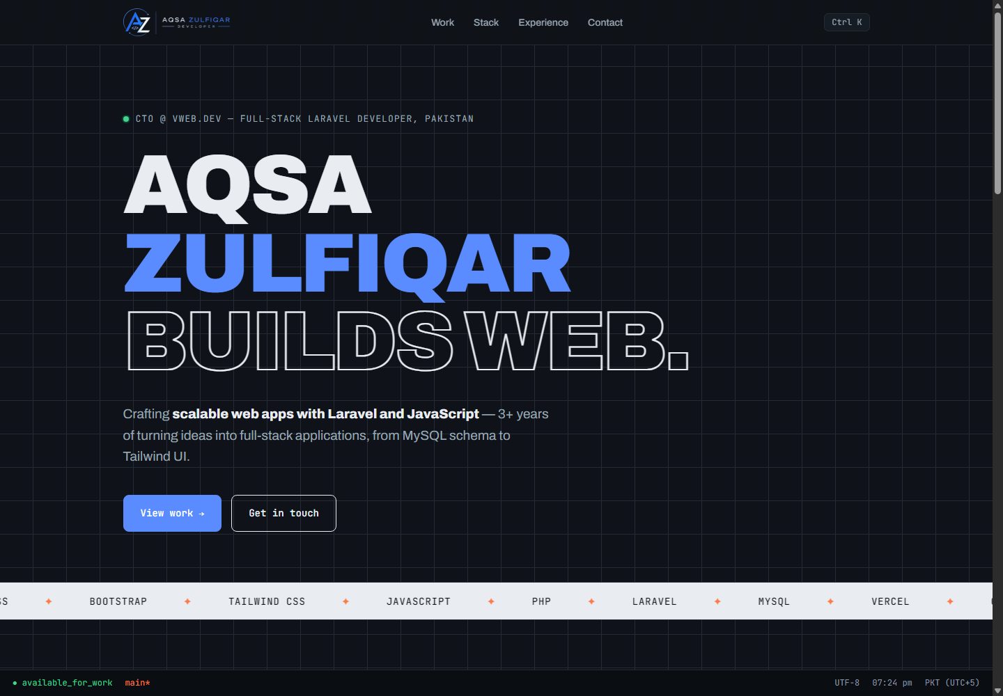 Aqsa Zulfiqar full website preview