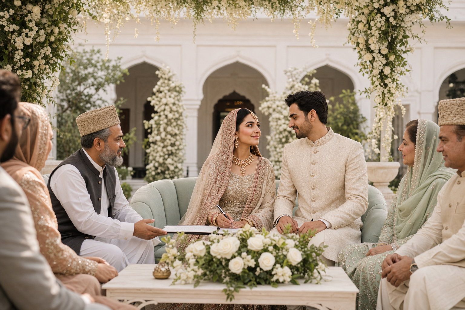 Amina and Zayan during their nikkah