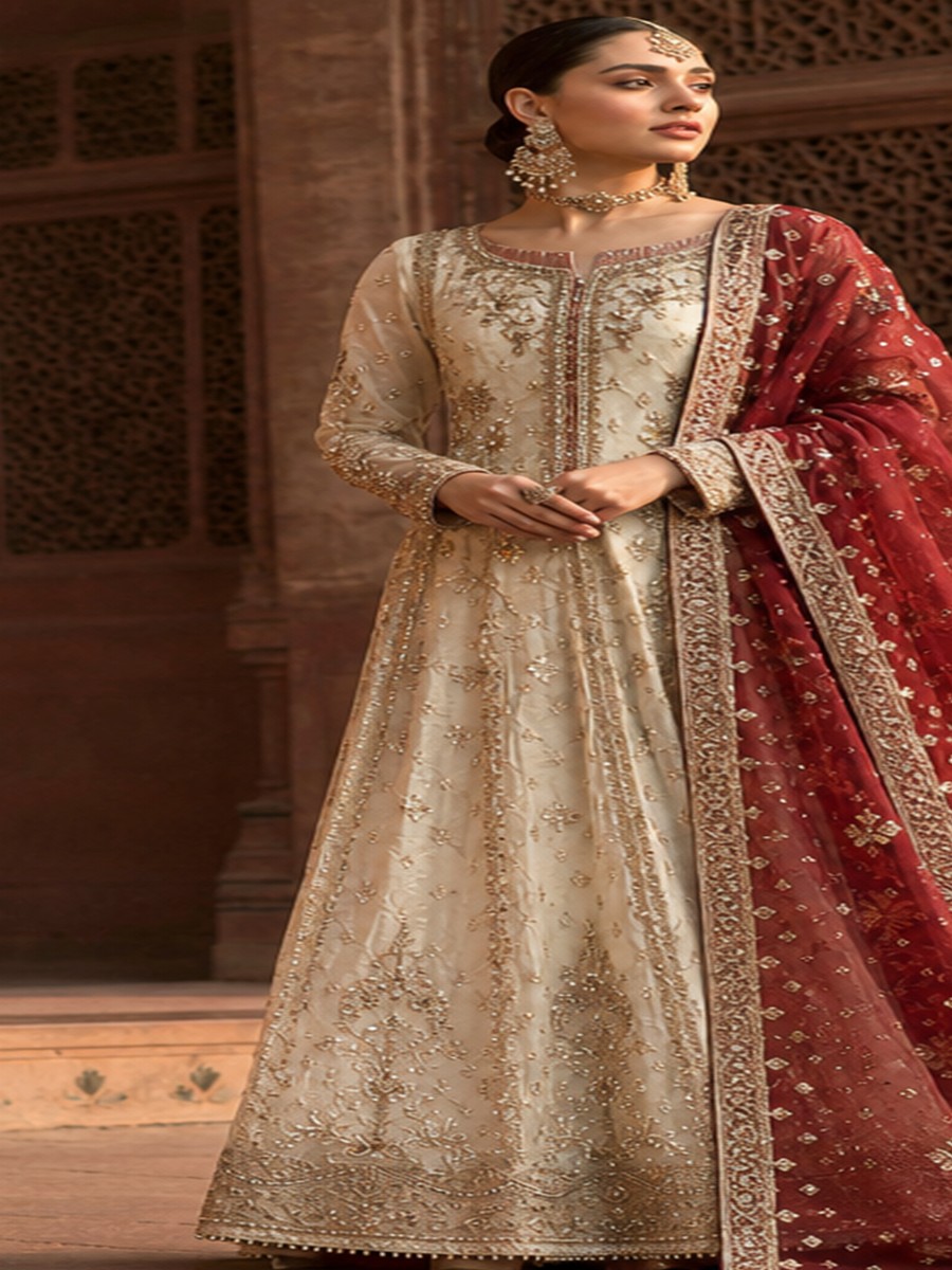 Roshni ivory Pakistani bridal formal