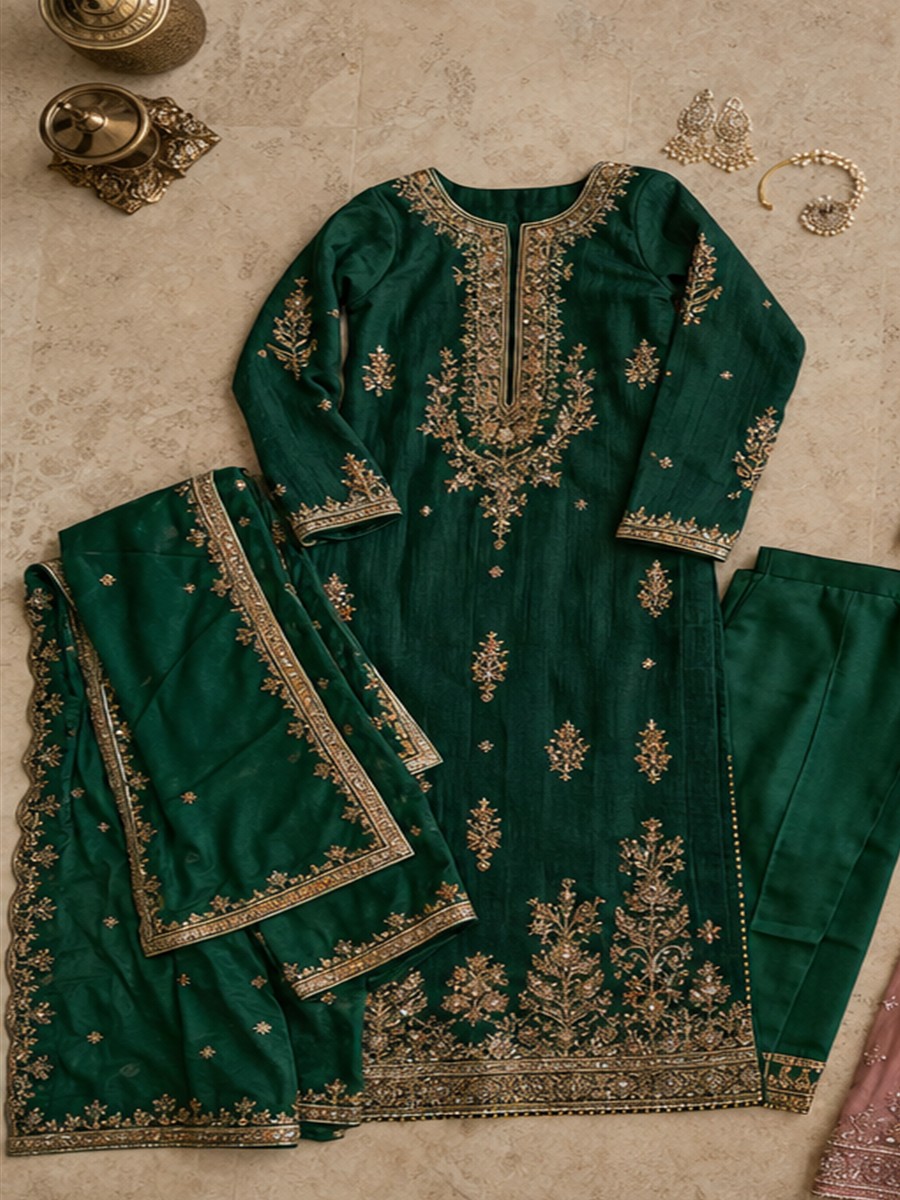Saira emerald Pakistani long kameez