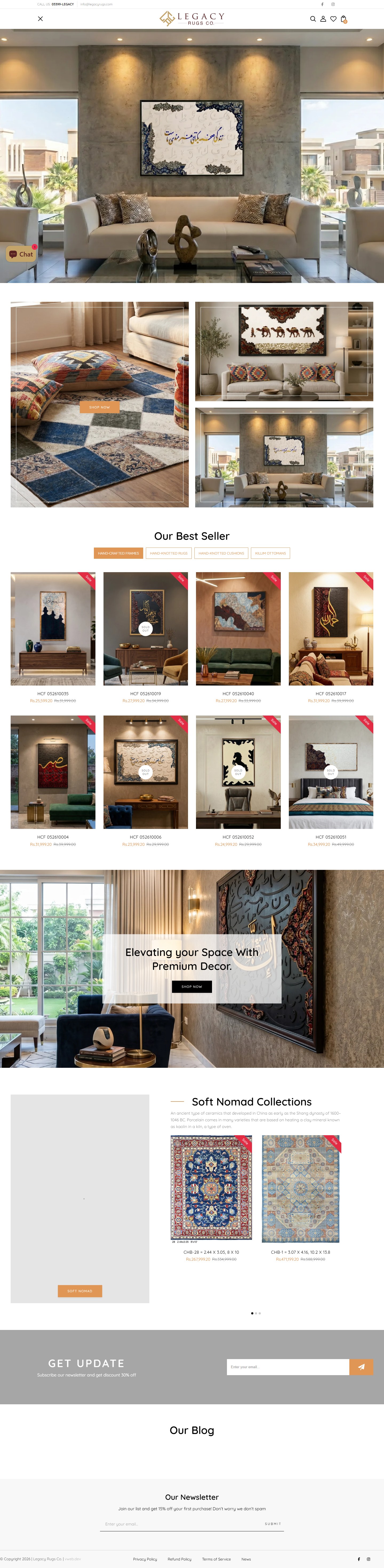 Legacy Rugs Co. full homepage screenshot